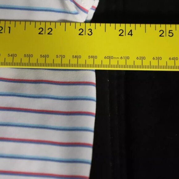 Peter Millar Sumer Comfort Golf Polo Shirt Mens L White/Blue Stripe Embroidery - Picture 8 of 10